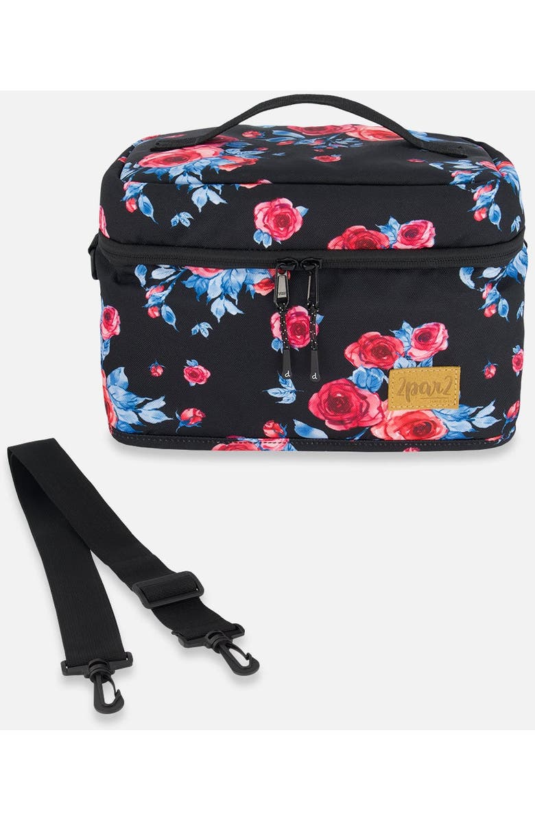 Deux par Deux Girl's Lunch Box Black Printed Roses, Main, color,