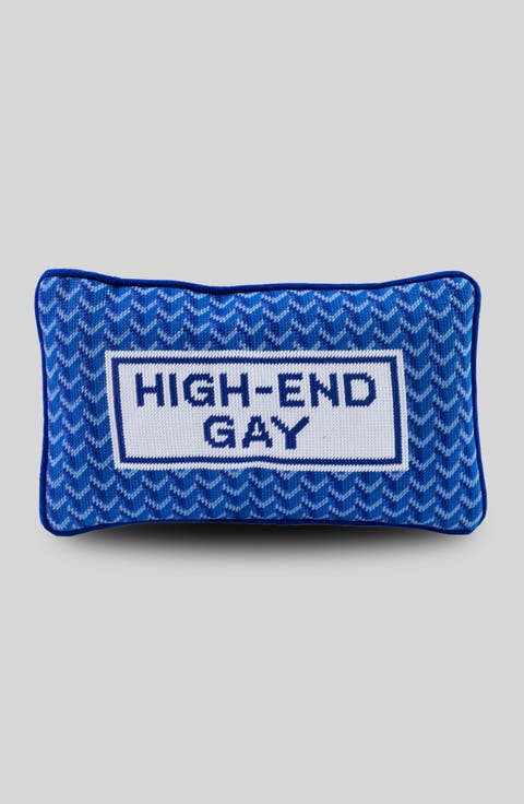 High End Gay Needlepoint Pillow
