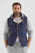 Brunello Cucinelli Bonded nylon down vest with detachable hood