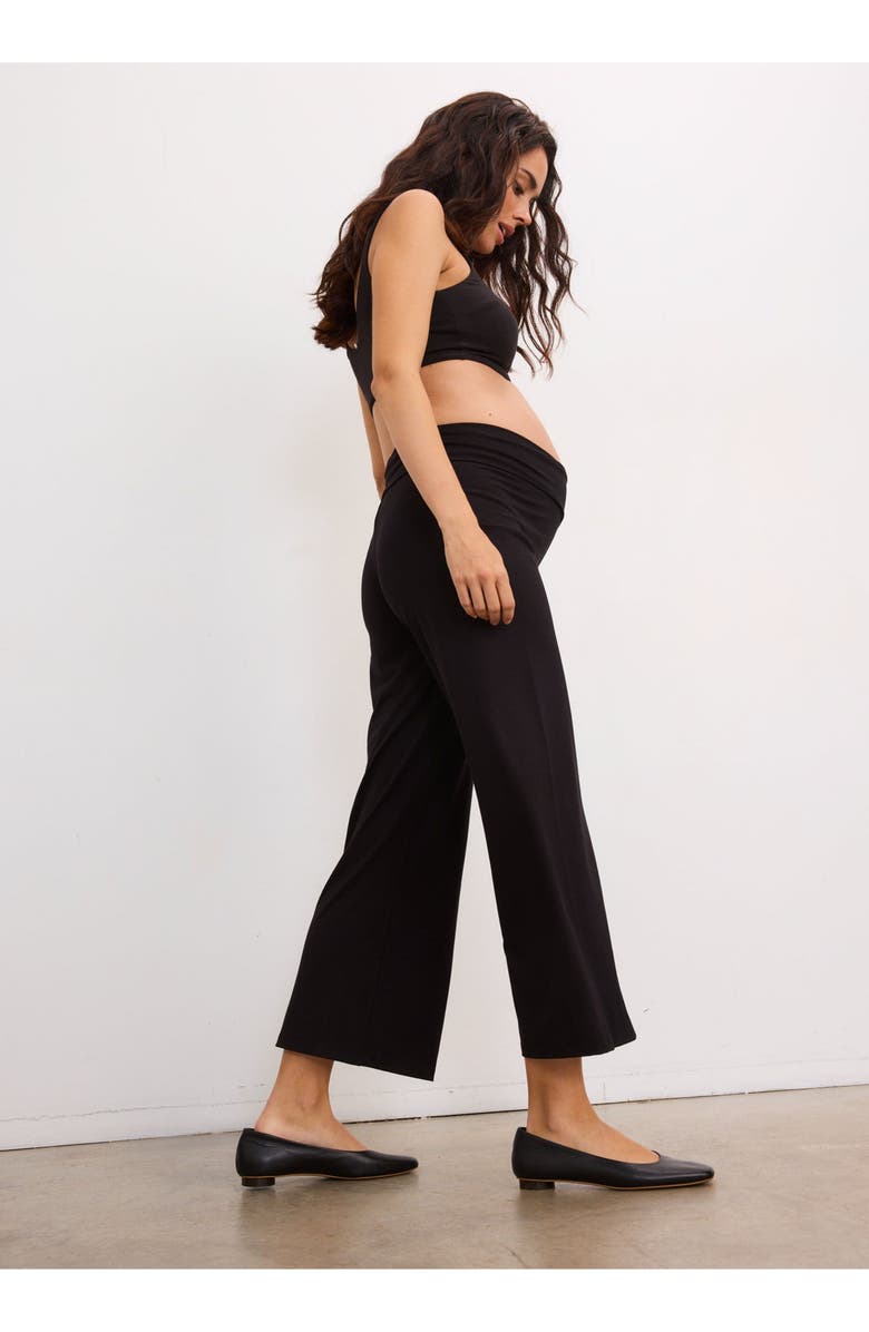 HATCH Collection The Bodyflex Crop Perfect Pant, Alternate, color, Black