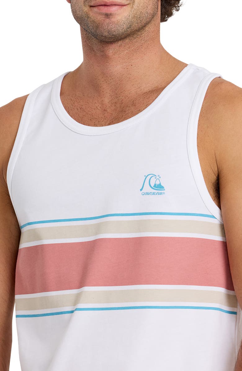 Quiksilver Floater Stripe Tank, Alternate, color, White