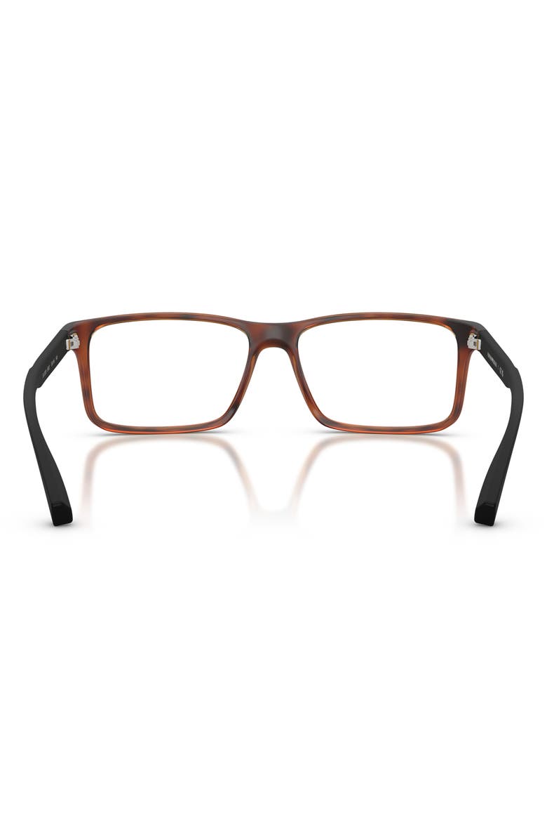 Emporio Armani 56mm Rectangle Optical Glasses, Alternate, color, Matte Havana / Demo Lens