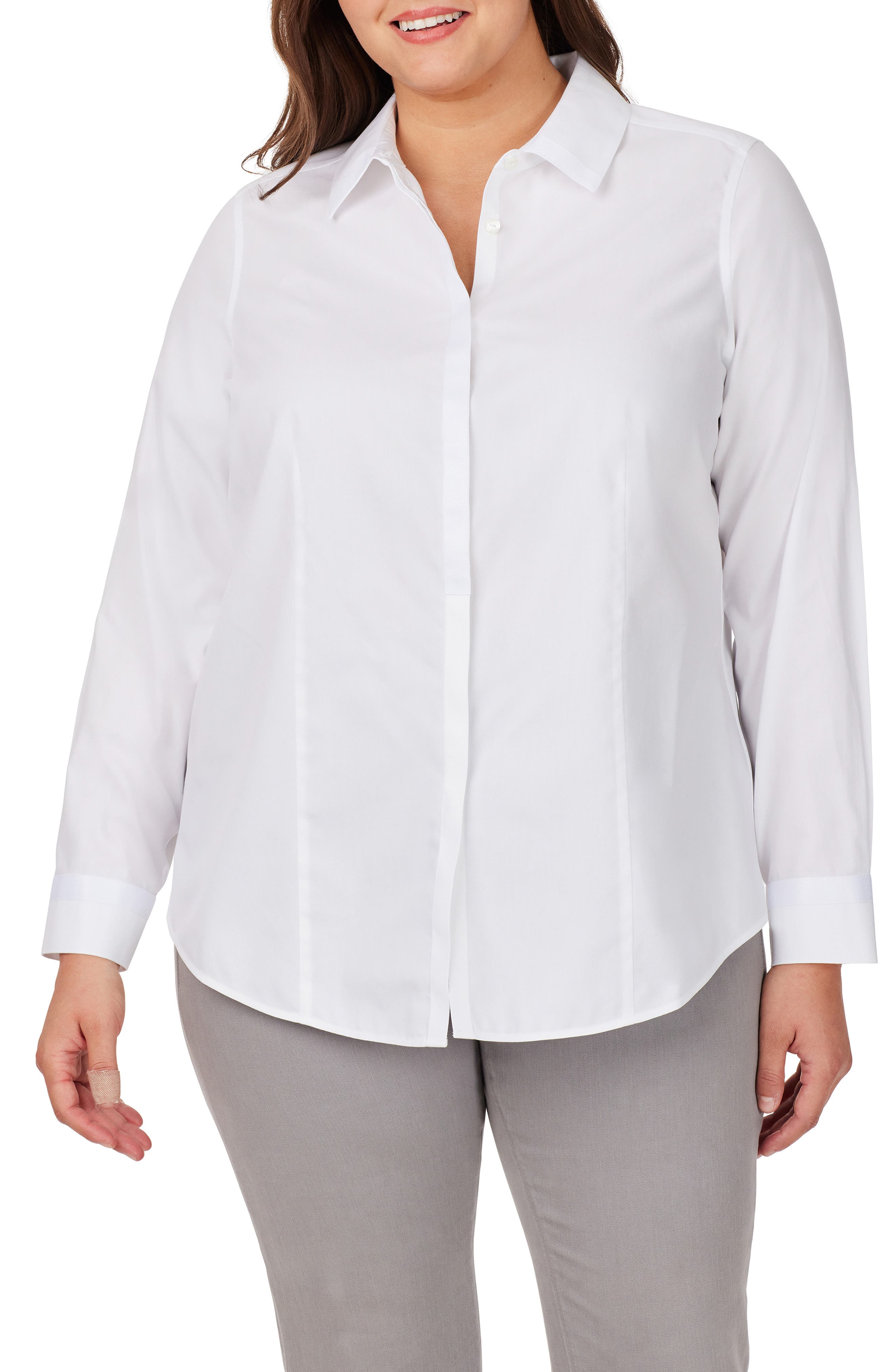 Thea Long Sleeve Cotton Button-Up Shirt