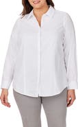 Foxcroft Thea Long Sleeve Cotton Button-Up Shirt