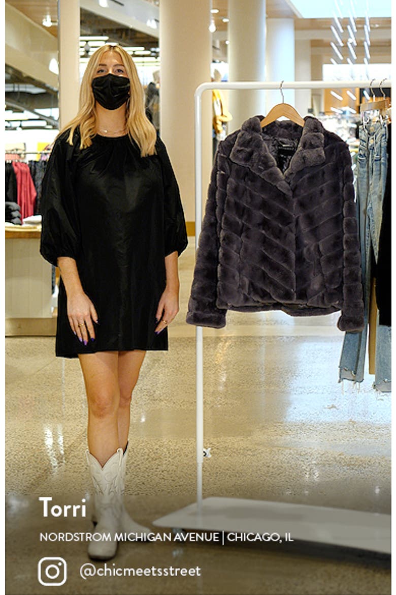 Chevron Faux Fur Jacket video