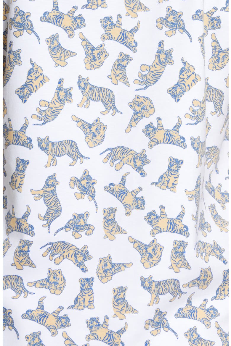 Tiger Print Short Pajamas, Alternate, color, WHITE