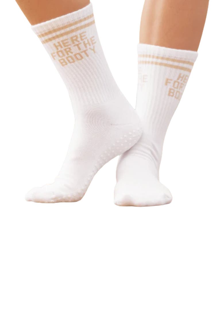 Here for the Booty Grip Socks, Alternate, color, White