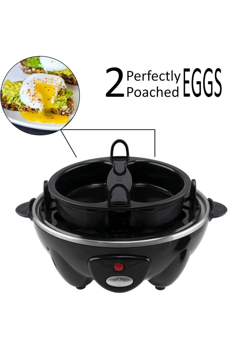 Brentwood 7 Egg Cooker/Steamer, Alternate, color, Black