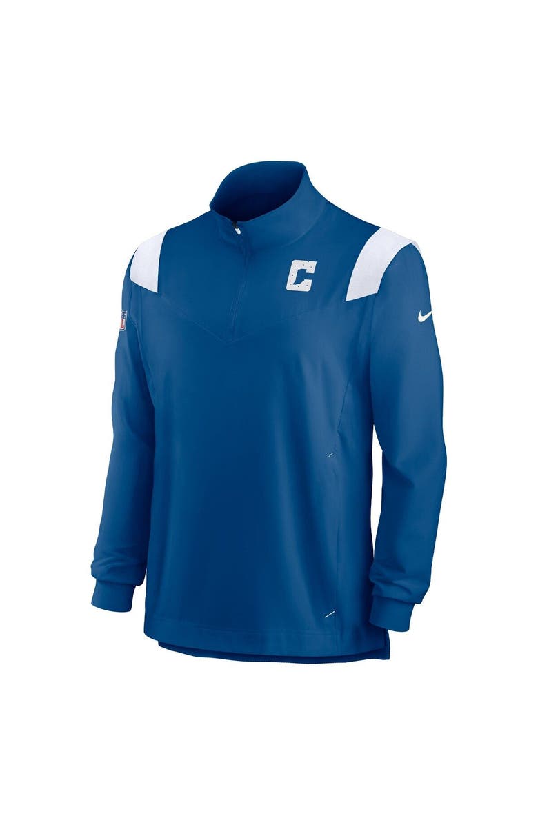 Nike Men's Nike Royal Indianapolis Colts Sideline Coach Chevron Lockup Quarter-Zip Long Sleeve Top, Alternate, color, Royal