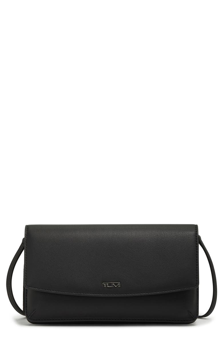 TUMI Leather Crossbody Wallet, Main, color, 
