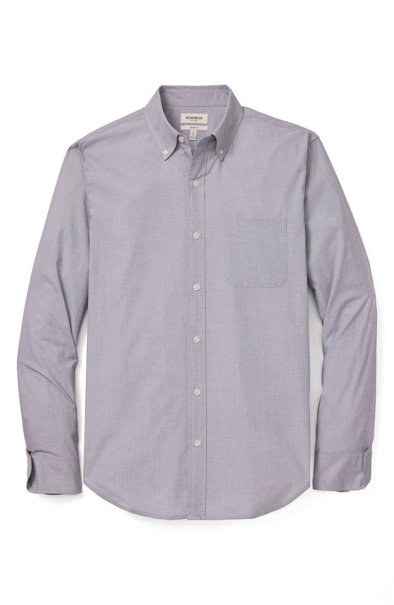 Bonobos Everyday Slim Fit Stretch Cotton Button-Down Shirt, Alternate, color, Grey