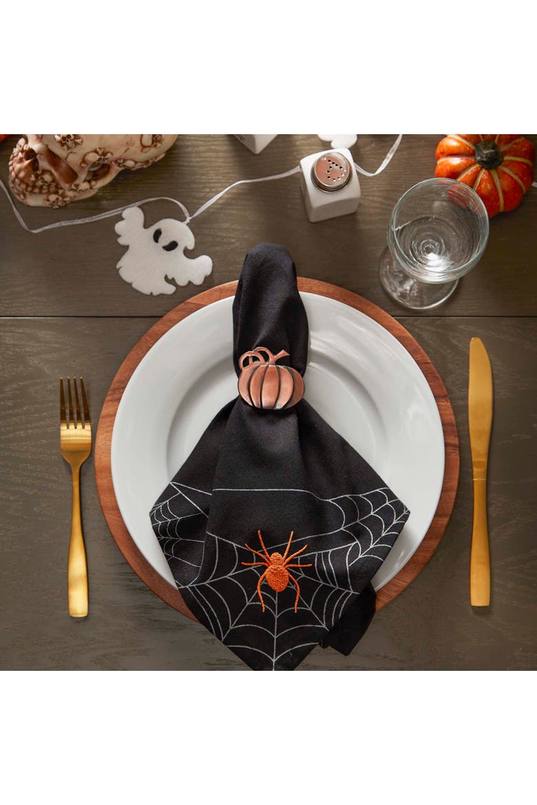 Spooky Spiderweb Embellished Napkin Set/4, Alternate, color, Spooky Spiderweb