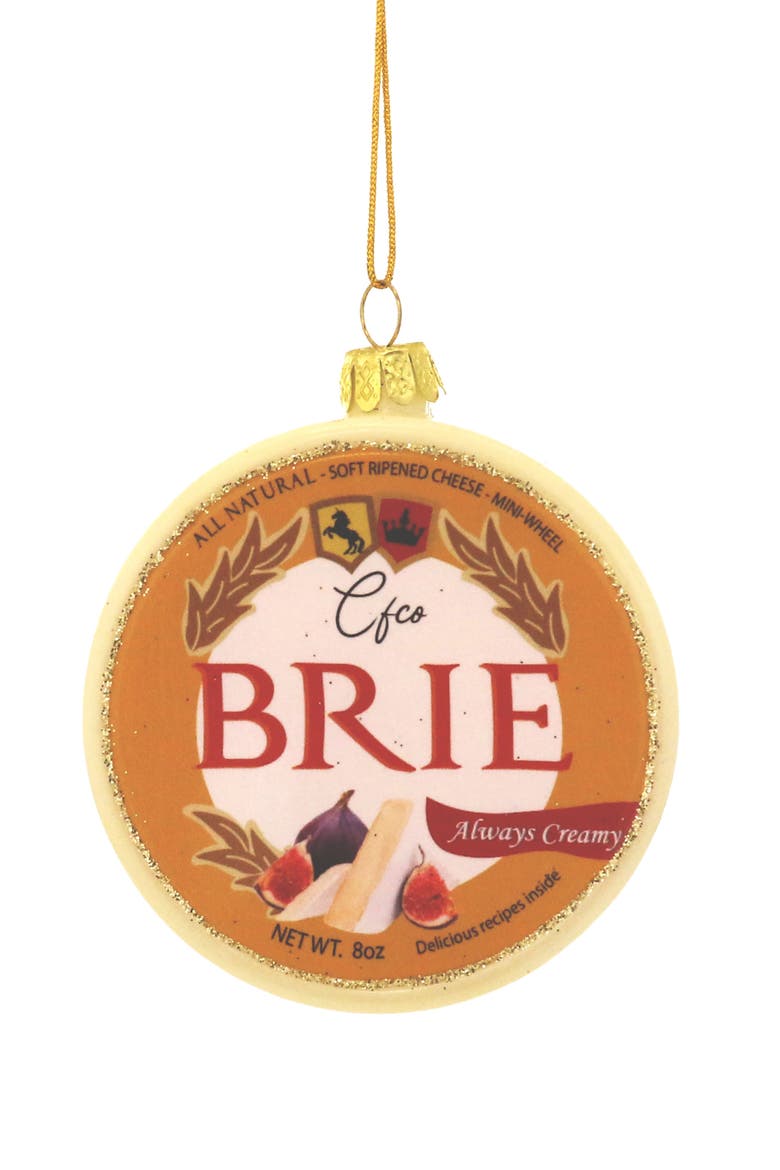 Brie Christmas Ornament, Main, color, BROWN/ PINK MULTI
