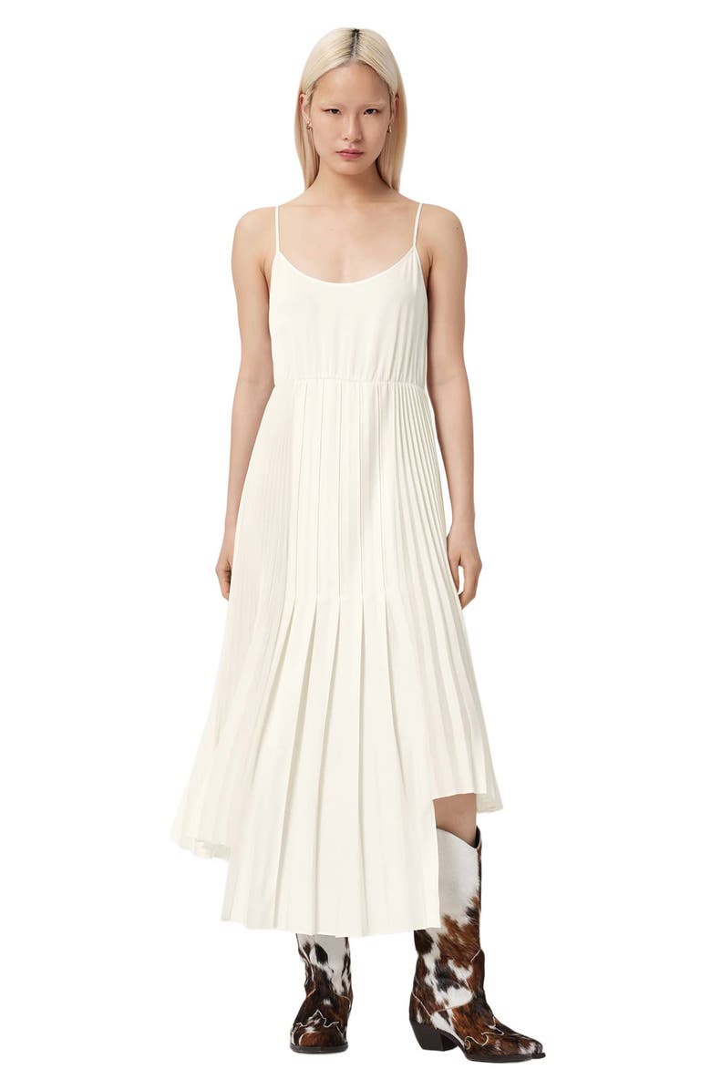 AllSaints Lucille Cardigan & Slipdress Two-Piece Set, Alternate, color, Chalk White