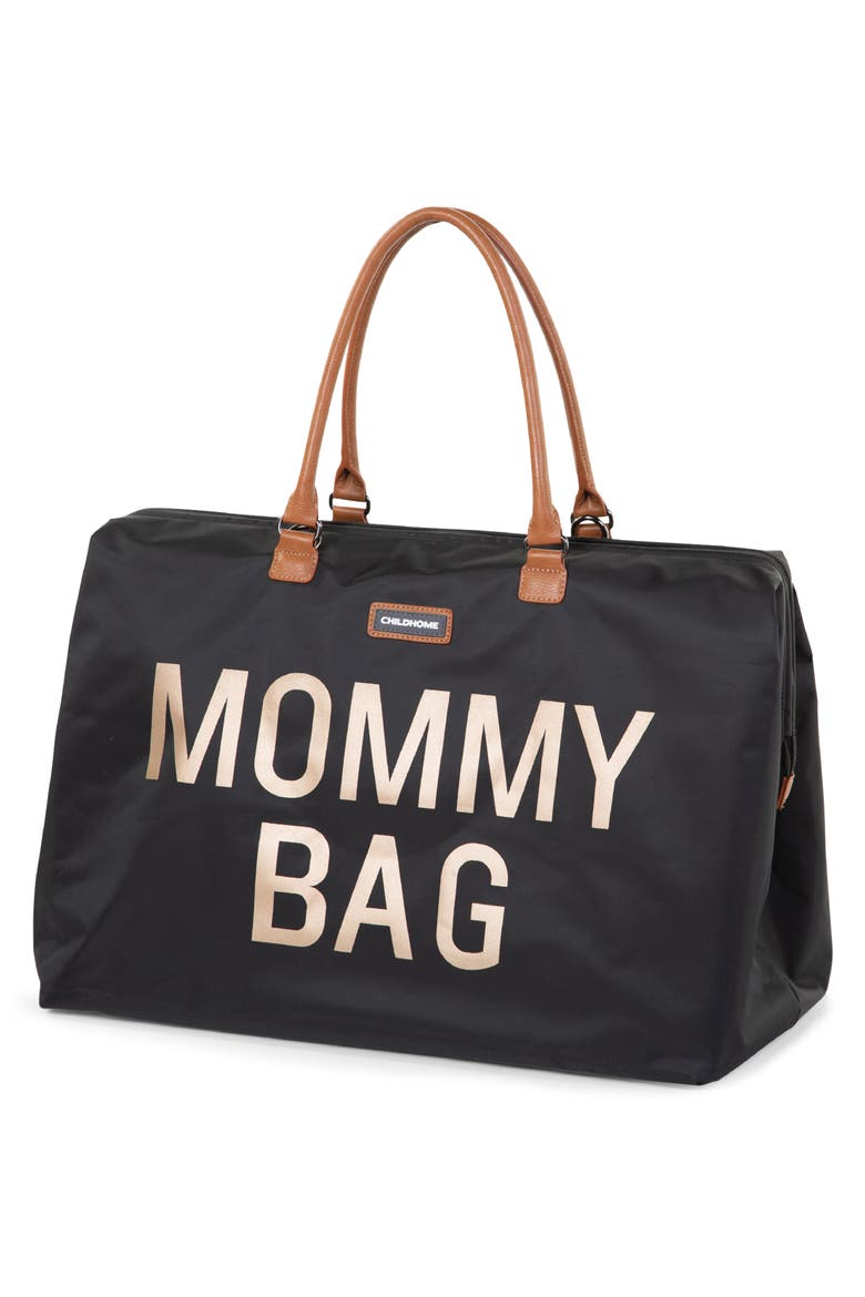 XL Travel Diaper Bag, Alternate, color, BLACK/GOLD