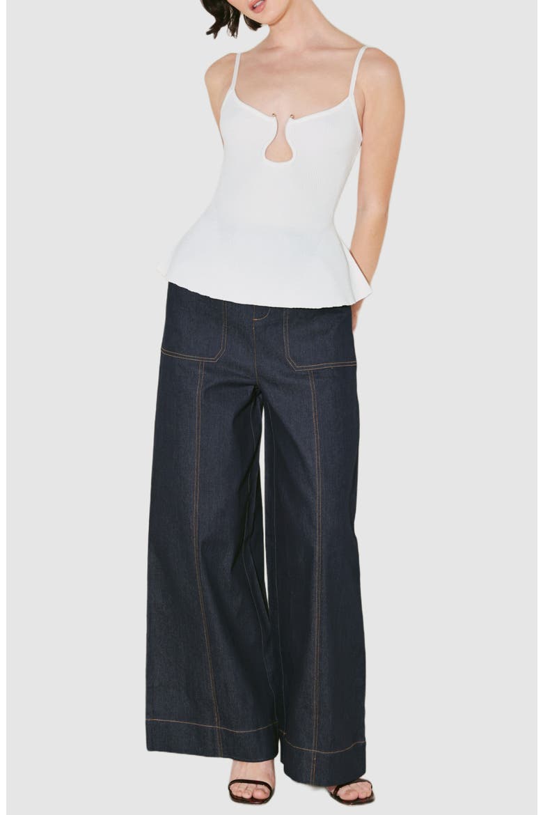 Keyhole Cutout Knit Camisole, Alternate, color, WHITE