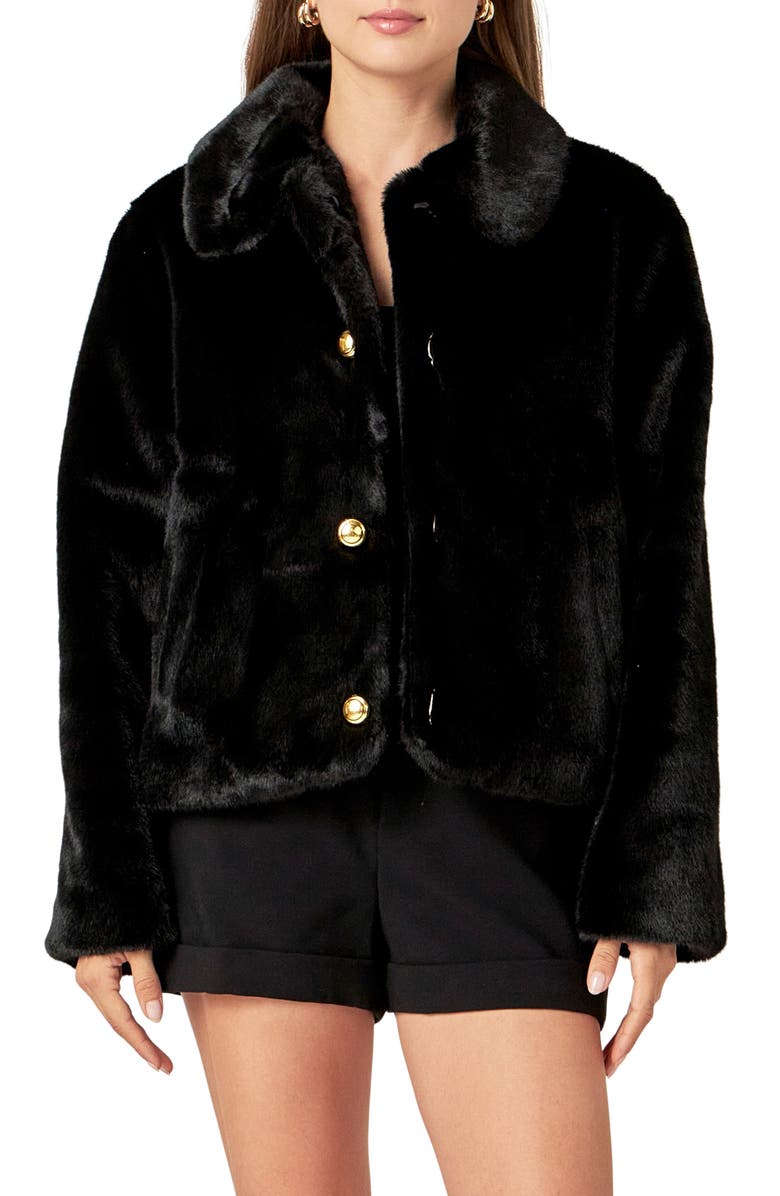 English Factory Faux Fur Jacket, Main, color,