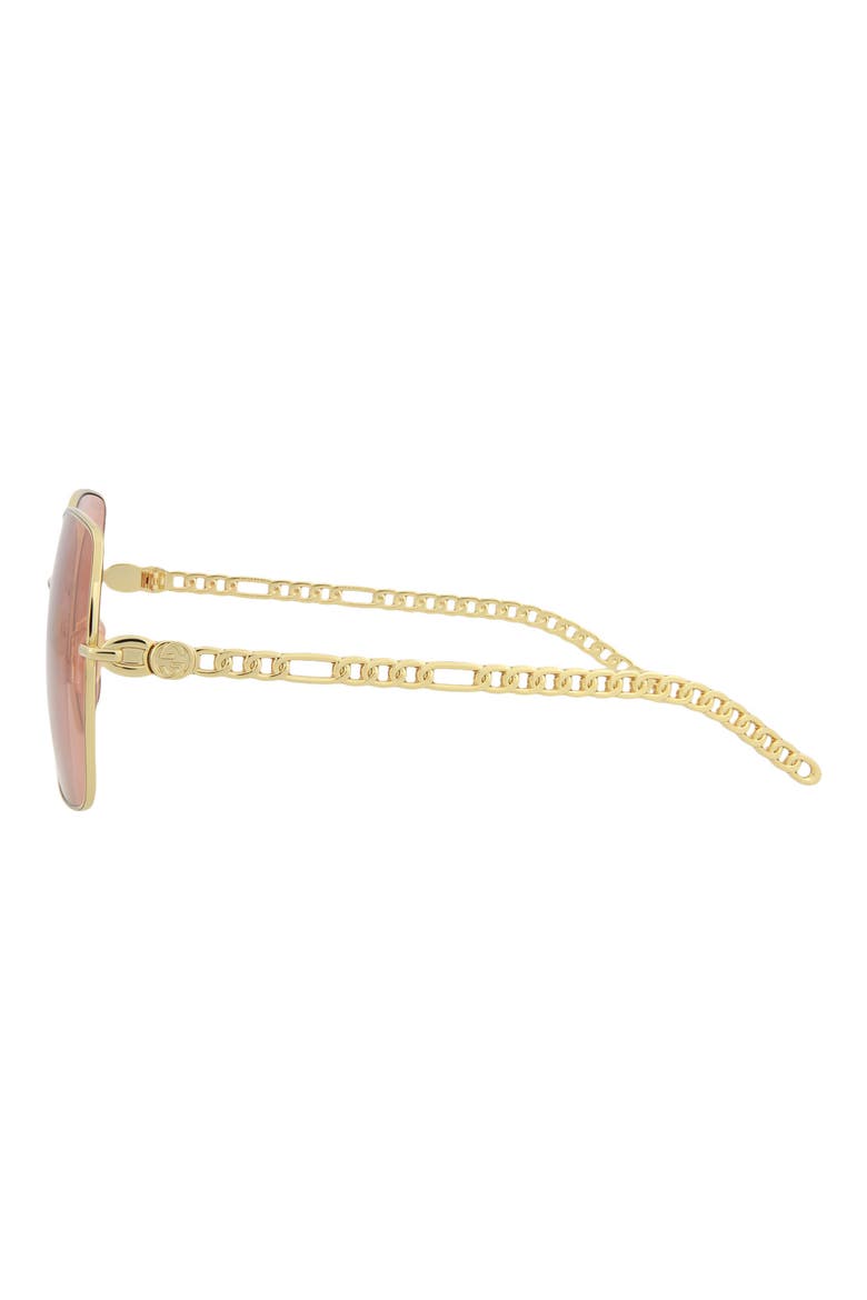61mm Square Sunglasses, Alternate, color, GOLD GOLD ORANGE