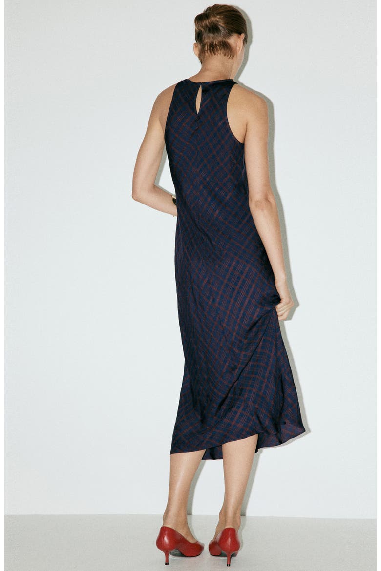 Mimmi Check Print Midi Dress, Alternate, color, BLUE