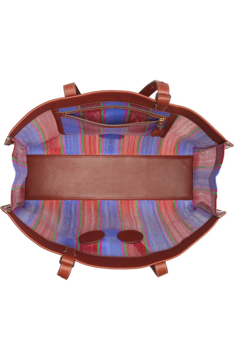 Anya Hindmarch Eyes Stripe Recycled Mesh East/West Tote, Alternate, color, Medium Red