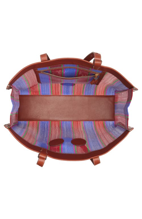 Anya Hindmarch Eyes Stripe Recycled Mesh East/west Tote In Red