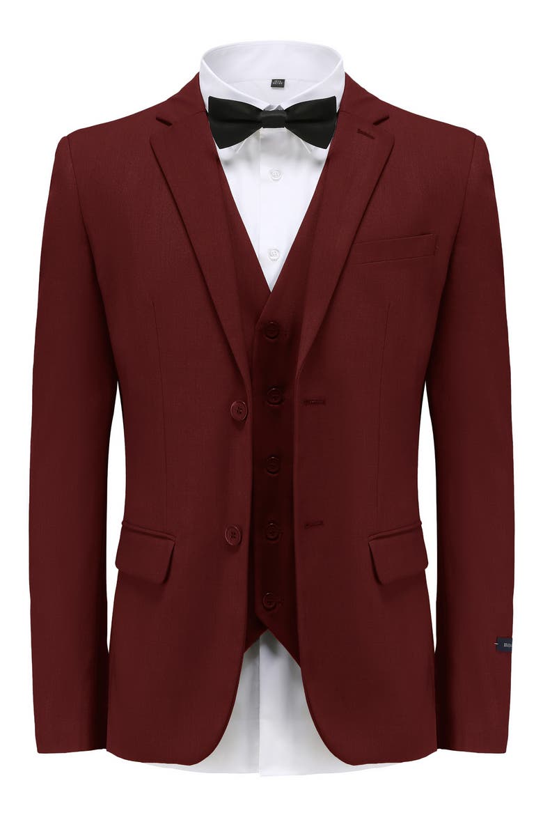 Premium Slim Fit 3-Piece Suit, Alternate, color, BURGUNDY