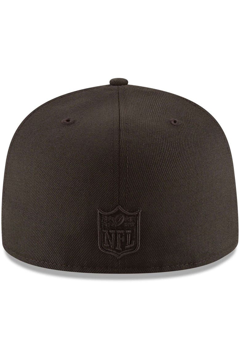Men's New Era Cleveland Browns Black on Black 59FIFTY Fitted Hat, Alternate, color, Black