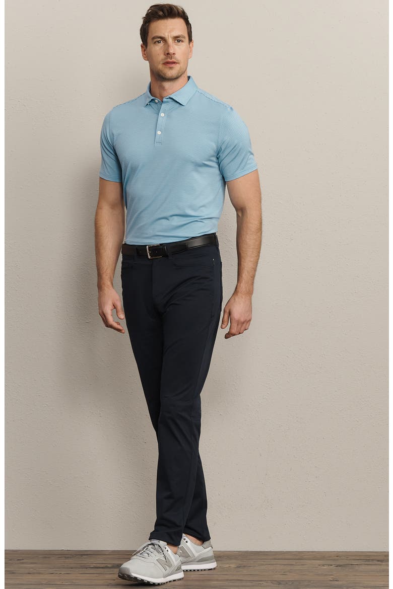 Drive Time Performance Polo, Alternate, color, AZURE BLUE STRIPE