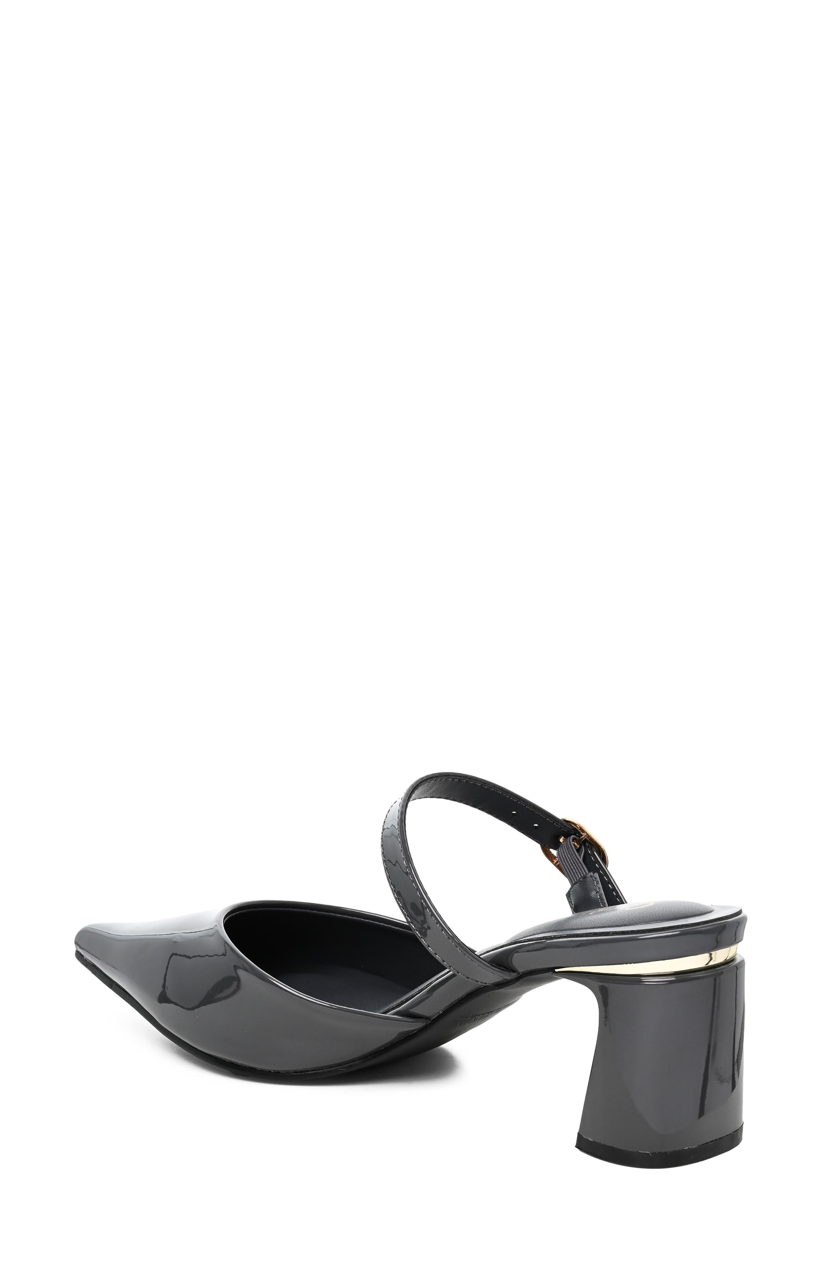 Pointed Toe Sandal, Alternate, color, CHARCOAL PATENT