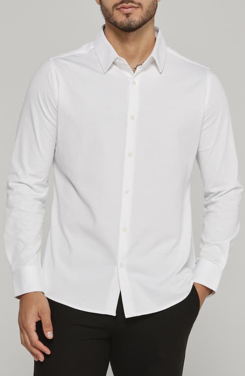 7 Diamonds Girona Solid Performance Button-up Shirt In Gray