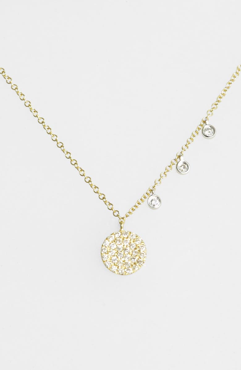 Meira T Dazzling Diamond Disc Pendant Necklace, Main, color, Yellow Gold