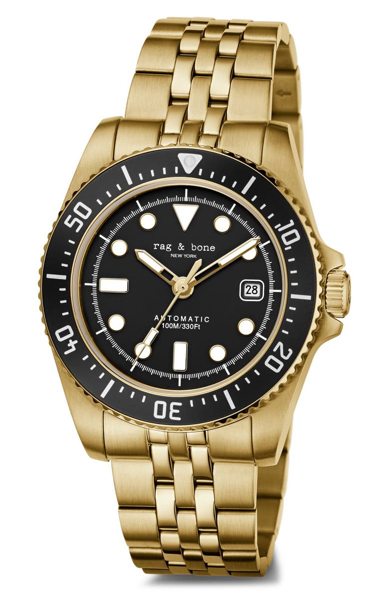 rag & bone Rowan Automatic Bracelet Watch, 42mm, Alternate, color, 