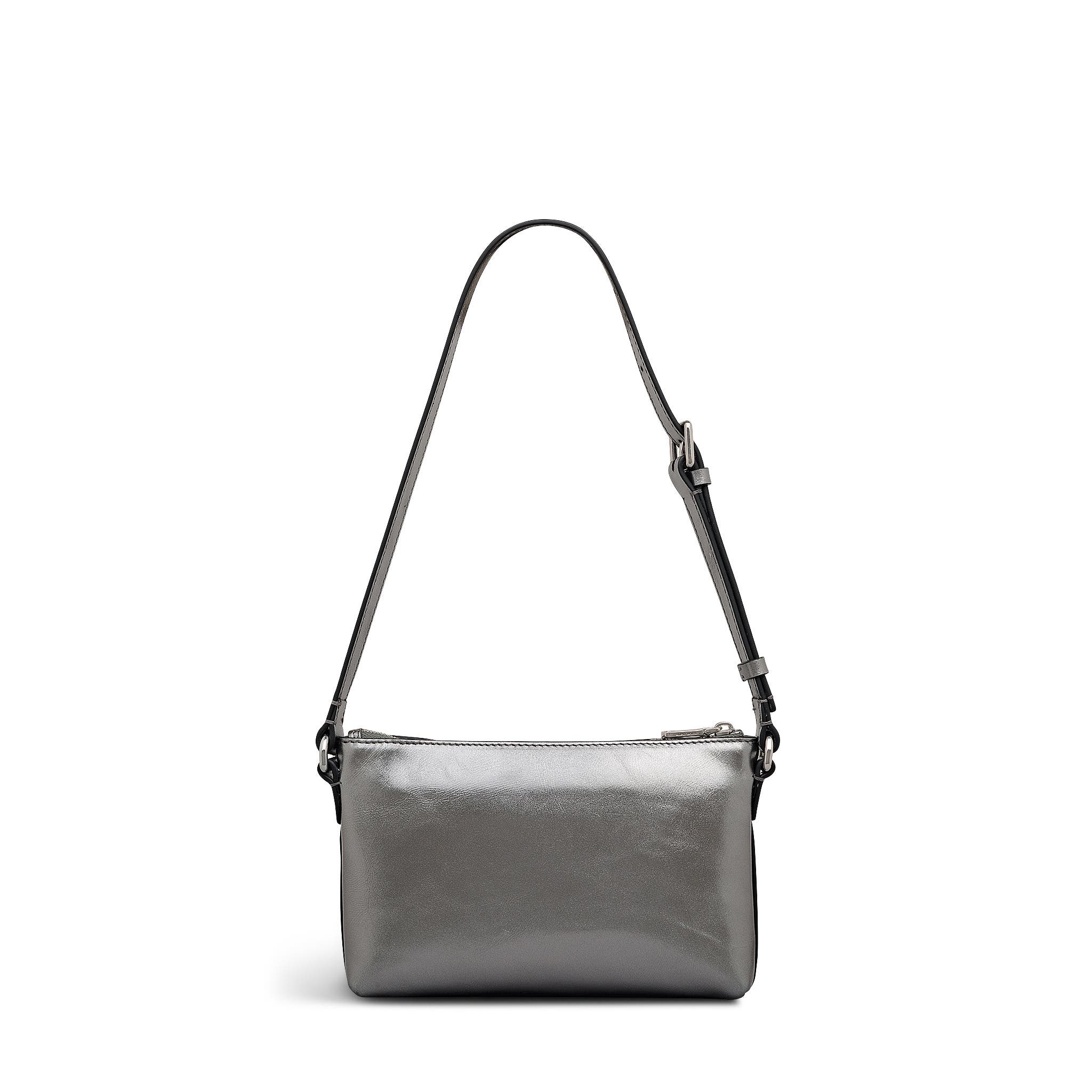 Radley Pockets - Metallic Mini Ziptop Shoulder Bag, Alternate, color, Silver