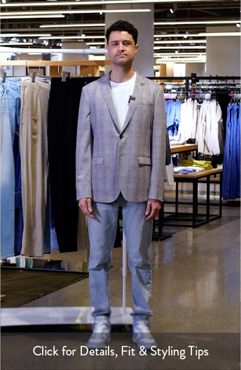 Varick Slim Fit Plaid Stretch Sport Coat, sales video thumbnail