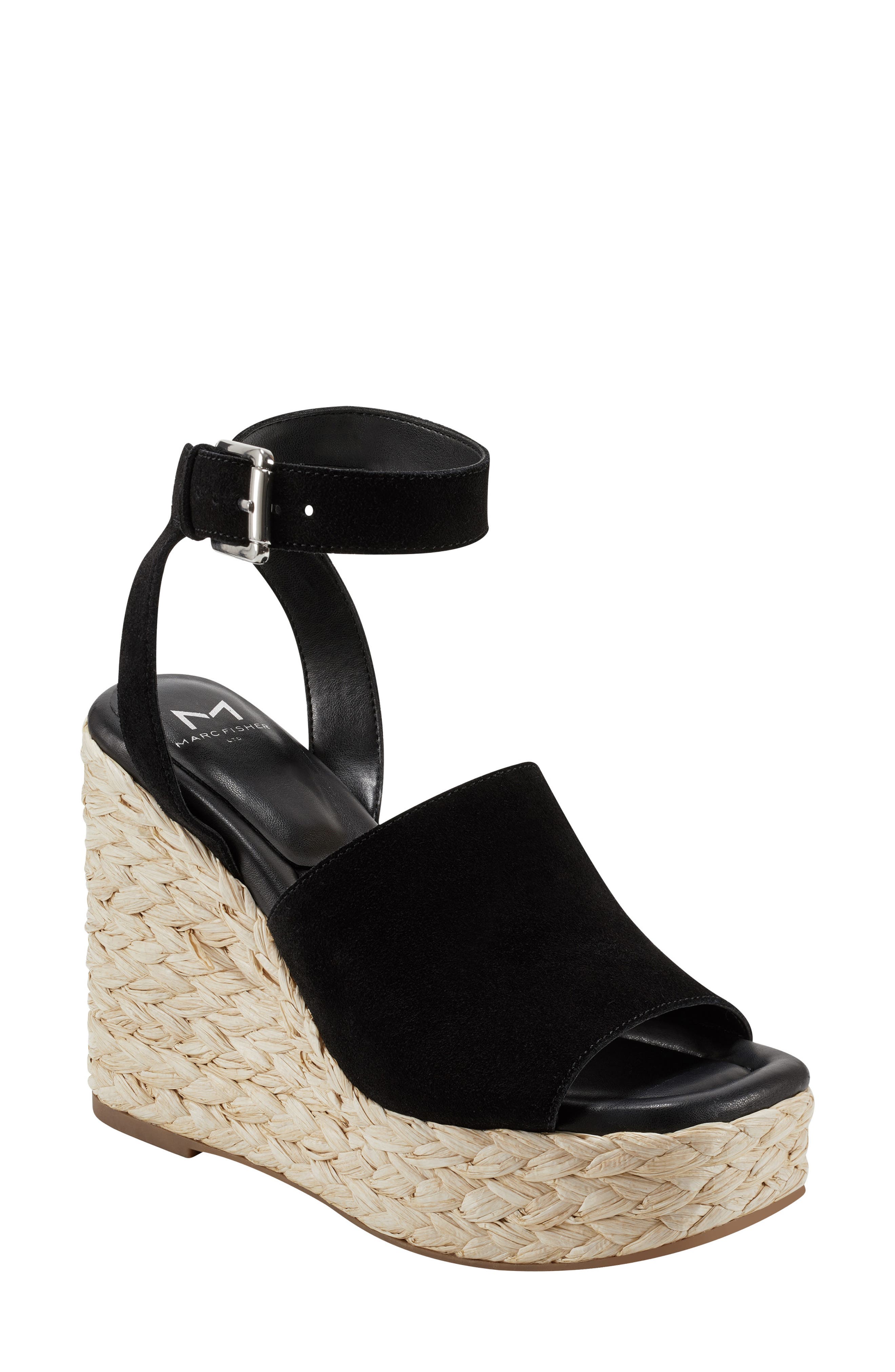 Marc Fisher LTD Nelly Ankle Strap Wedge Sandal, Main, color, 
