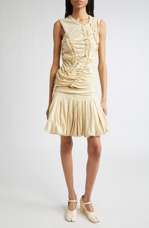 Renaissance Renaissance Qajar Pleated Bubble Hem Jersey Miniskirt In Yellow