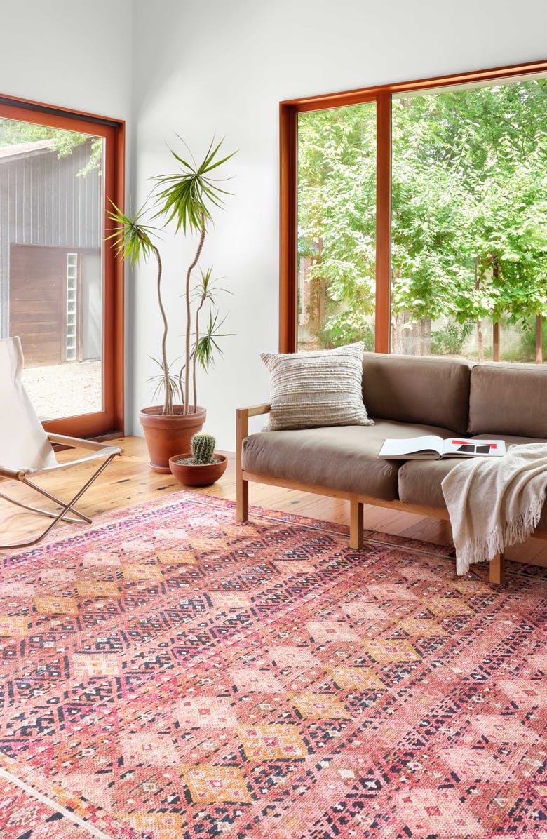 LOLOI Layla Collection Rug - Magenta/Multi- 5' x 8', Alternate, color, Magenta / Multi