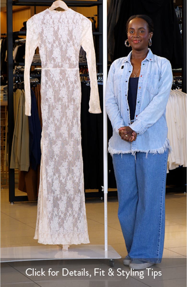 Isoline Lace Long Sleeve Gown, sales video thumbnail