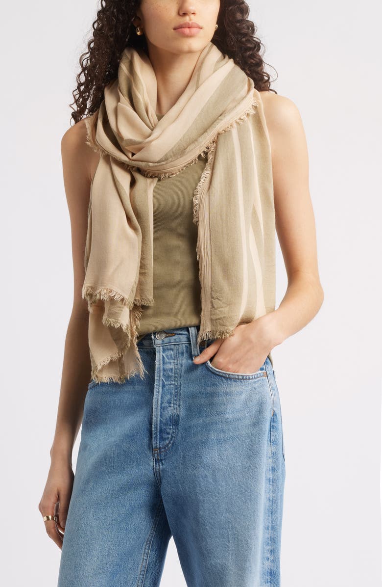 Nordstrom Sheer Stripe Pareo Wrap, Alternate, color, Olive Covert