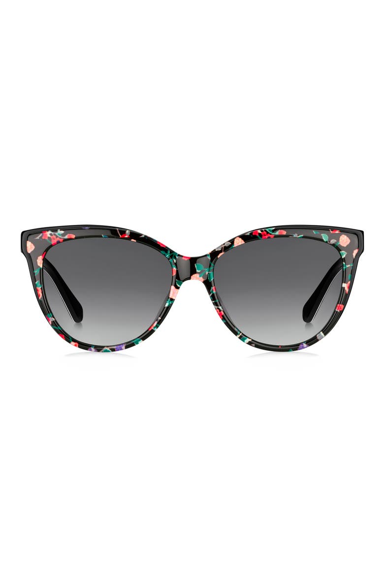 Daesha 56mm Gradient Cat Eye Sunglasses, Main, color, PATTERN BLACK/ DARK GREY SF