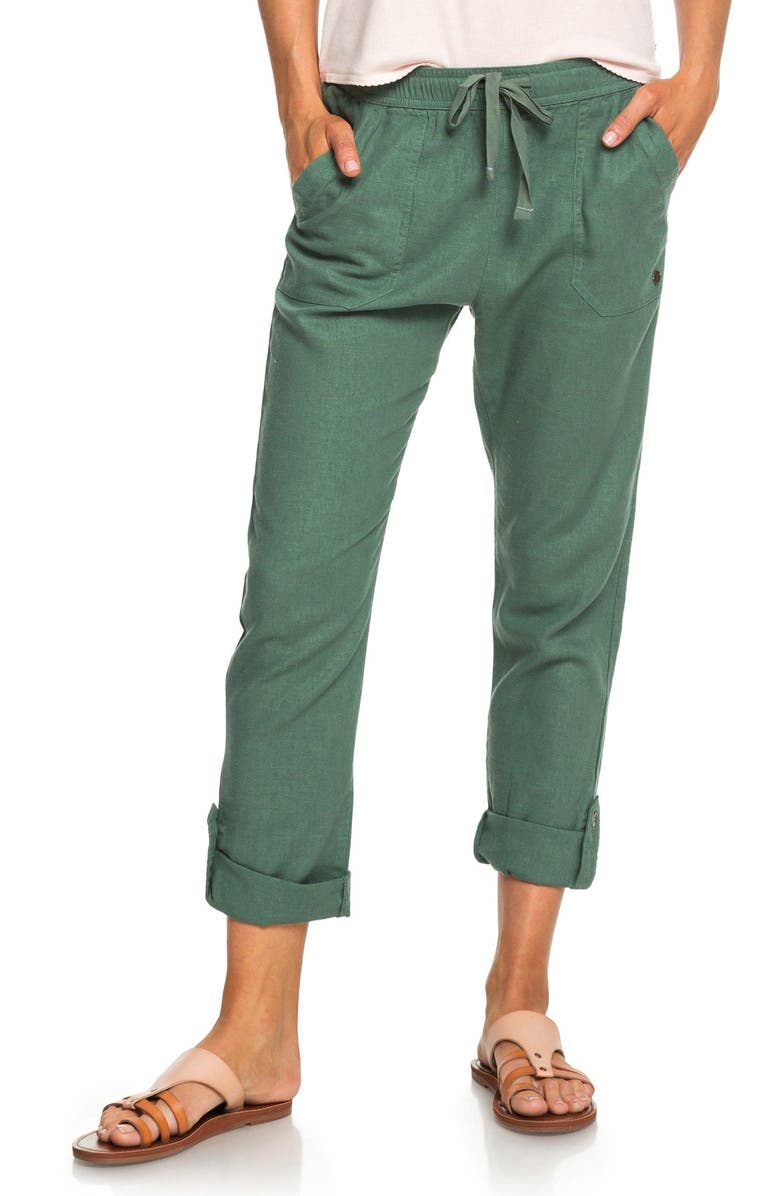 Roxy Symphony Lover Linen Blend Pants, Main, color, 