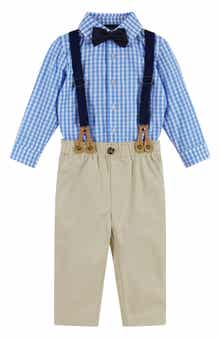 Button-Up Shirt, Suspenders, Pants & Bow Tie Set