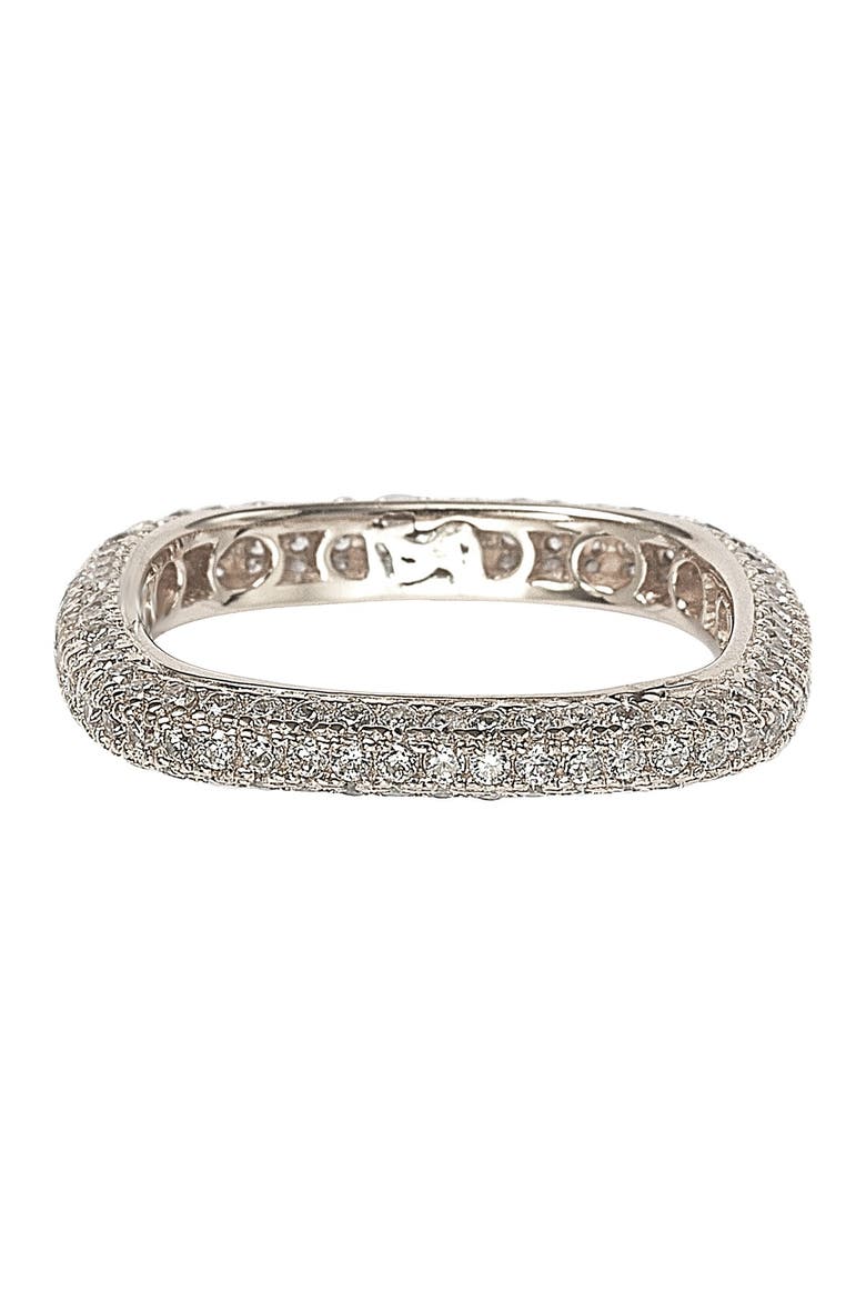 Pavé CZ Stackable Eternity Band Ring, Main, color, WHITE