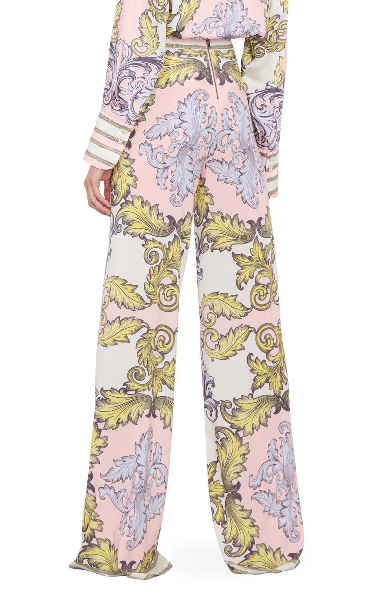 Alice + Olivia Athena Scarf Print Wide Leg Pants, Alternate, color, 