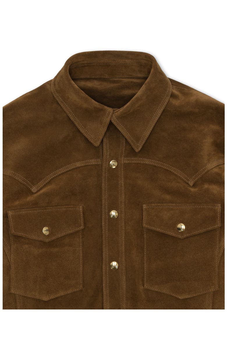 Suede Western Jacket, Alternate, color, BROWN