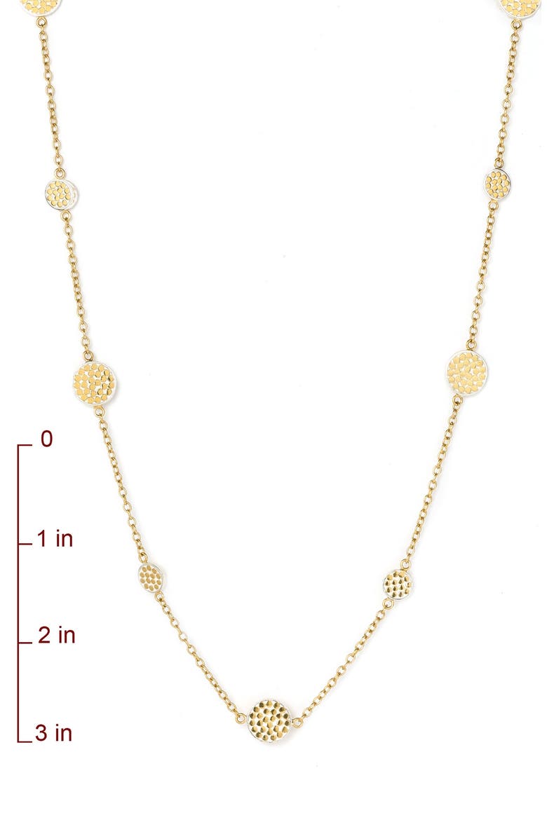 'Bali' Long Strand Disc Necklace, Alternate, color, Sterling Silver/ Gold