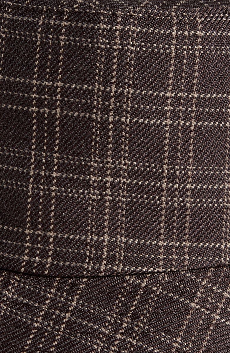 Vince Kirkby Plaid Wool Blend Bucket Hat, Alternate, color, Charcoal
