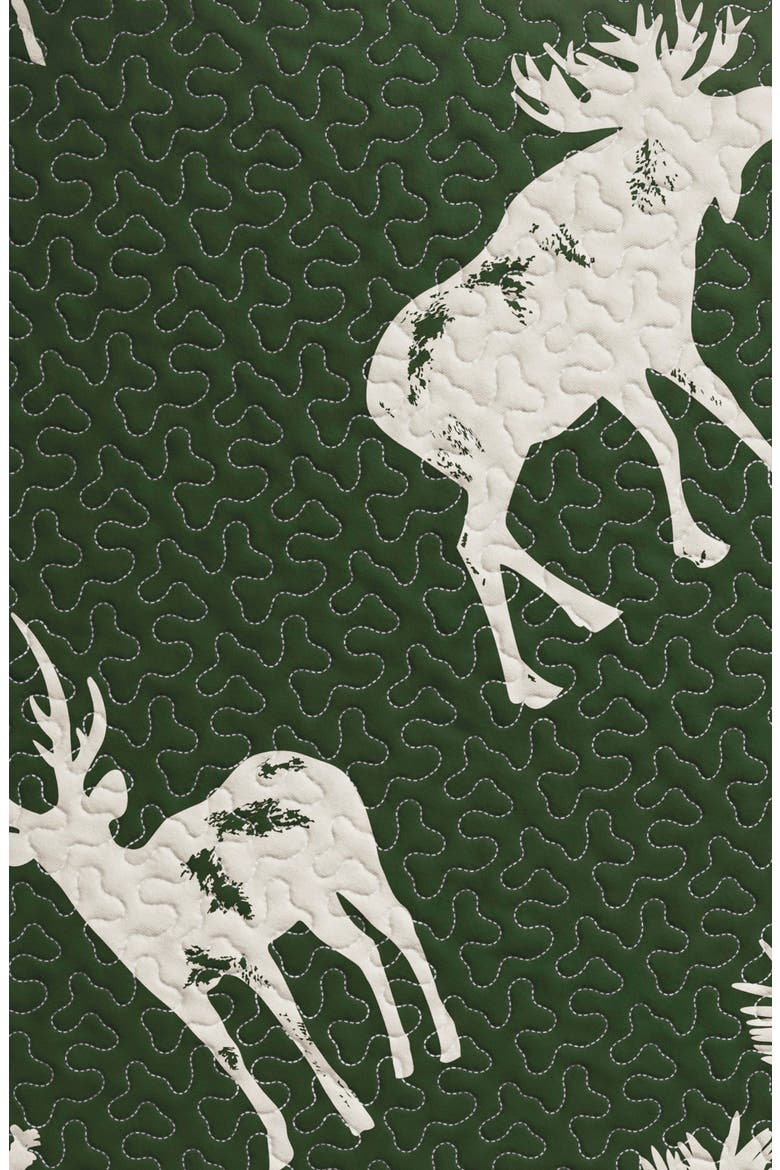 Bear Moose Quilt Set, Alternate, color, FOREST GREEN