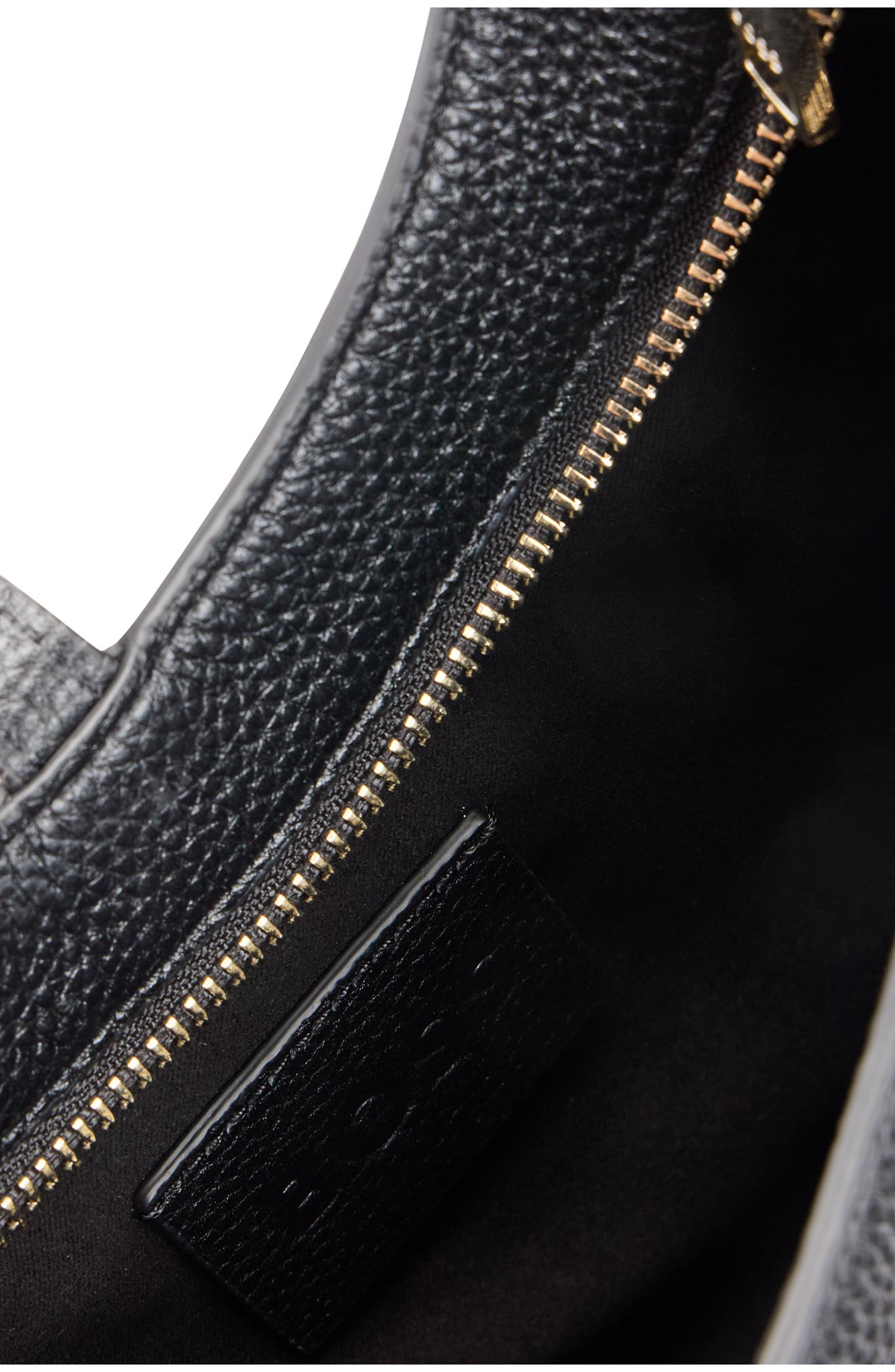 BOSS Lidney Leather Hobo Bag, Alternate, color, Black