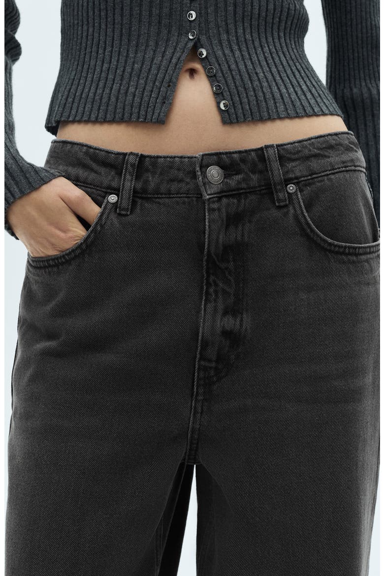 Low Rise Wide Leg Jeans, Alternate, color, BLACK DENIM